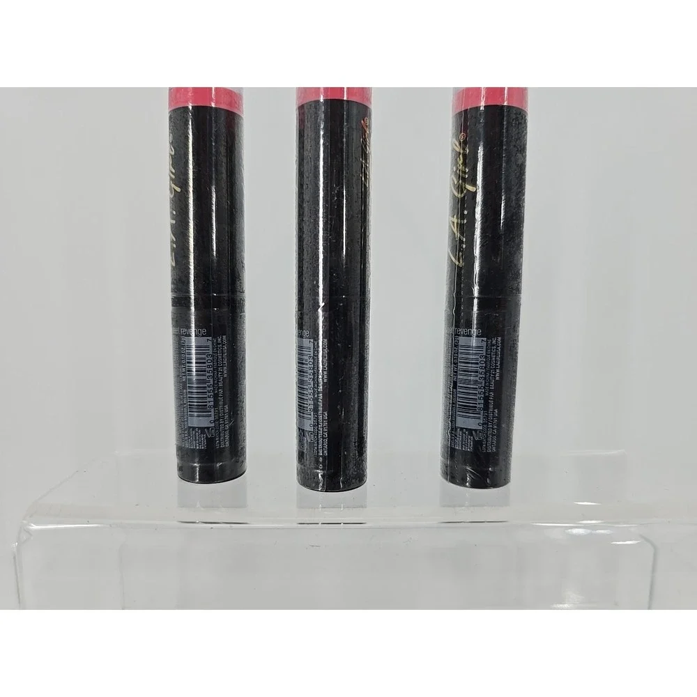 3 Lot Set Of 3 L.A. GIRL Matte Flat Velvet Lipstick 0.1oz - GLC803 Sweet Revenge